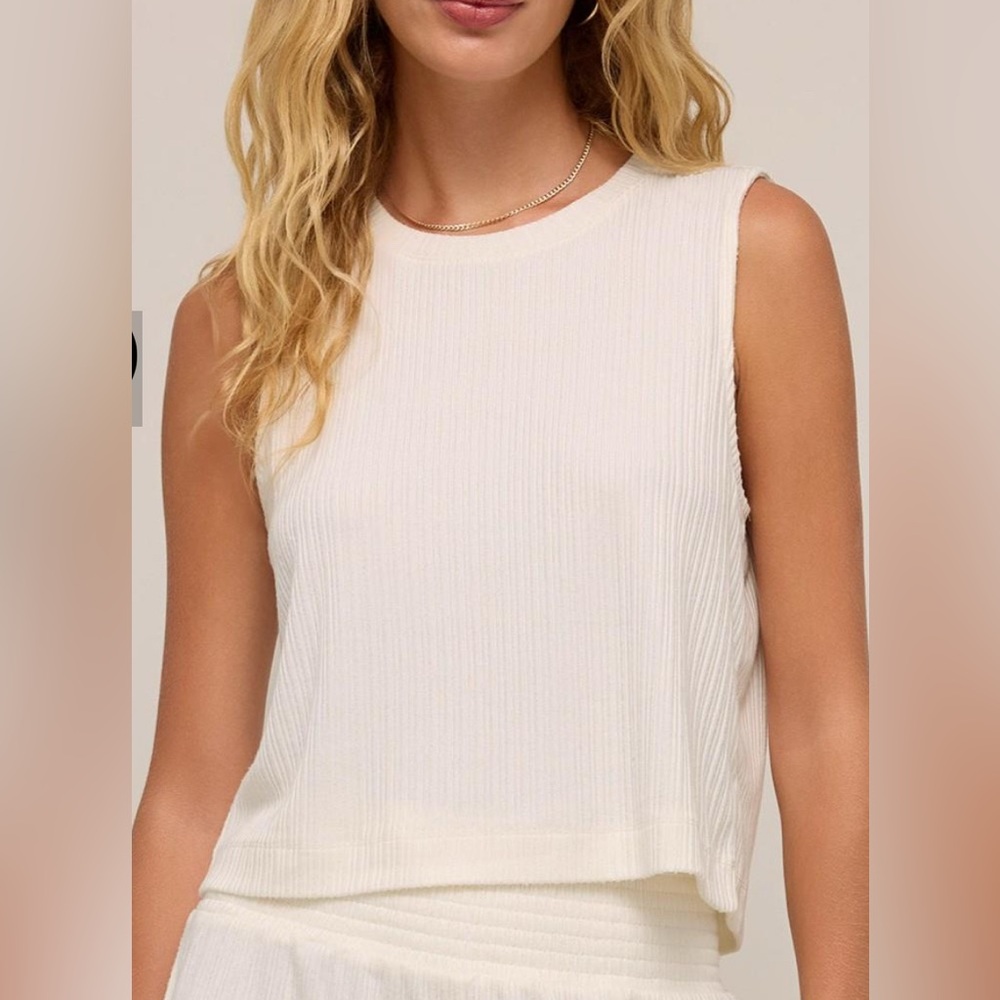 Z Supply Sloane Rib Tank in color Bone